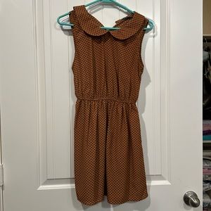 Brown Polka Dot Sleeveless Dress